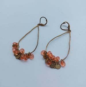 ⭐2 for $10⭐ Orange gold beaded drop earrings